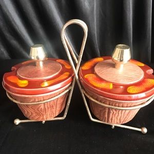 Mid Century - California pottery condiment caddy